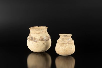 Lot of two vases with globular body and high...
