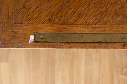 Pair of light oak display tables, fluted...