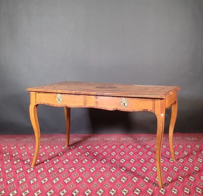 Table bureau en placage en bois indigènes,...