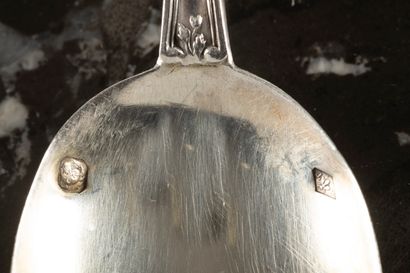 Lot : 5 cuillers à moka en argent, modèle...
