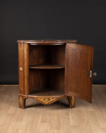 A marquetry inlaid cabinet with amaranth...