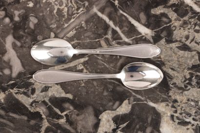 Ensemble en argent: louche (209 g - 800/1000),...