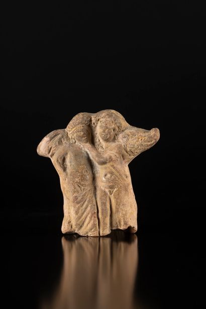 Statuette representing Eros and Psyche together....