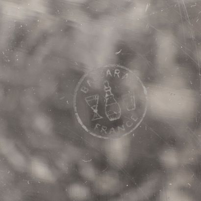 4 objets en cristal montés en argent: plateau...