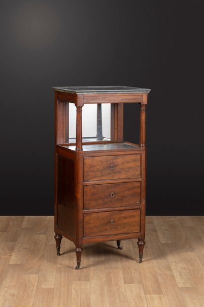 Mahogany and mahogany veneer barber shop,...