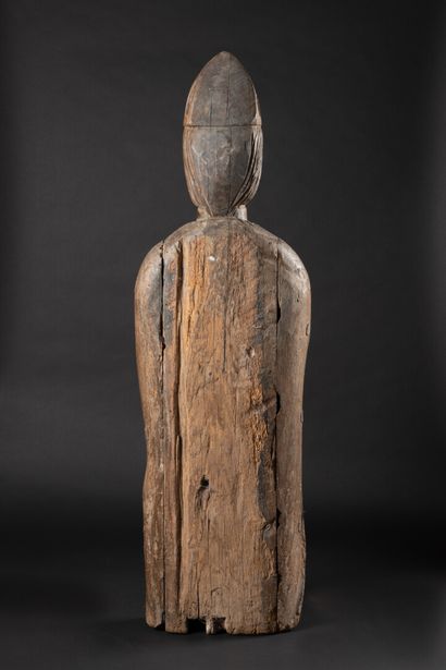 Figure de saint Adrien évêque en bois polychrome
XVIe...