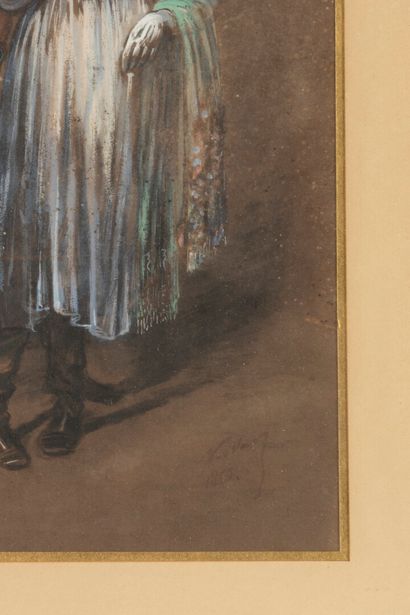 NADAR (1820-1910)
Funny couple, 1853
Gouache...