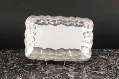 Légumier rectangulaire en argent à filets...