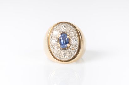 Ring in yellow gold 18K 750 thousandths and...