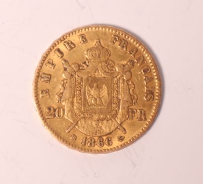 1 gold coin 20FF Napoleon III 1866.