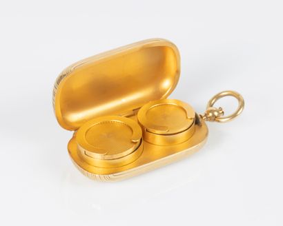 Coin holder in yellow gold 18K 750 thousandths...