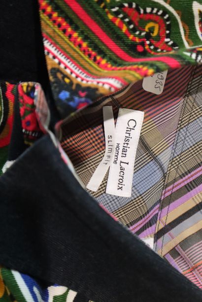Christian LACROIX. Ensemble de 3 chemises....