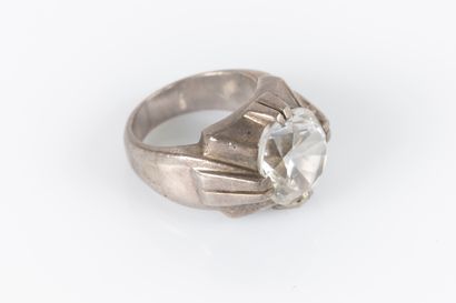 Bague de cocktail moderniste en argent 800...