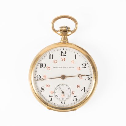 Chronomètre Azur en or jaune avec sa chaîne...