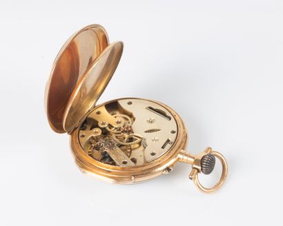 Montre de poche en or jaune 18K 750 millièmes...