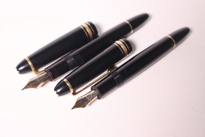 MONT BLANC. 2 stylos plume en laque noire,...