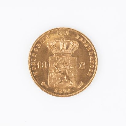 Gold coin 10 florins 1876 Nederland. 6,69...