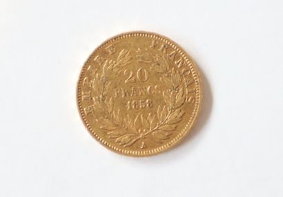 Gold coin 20 FF 1858.