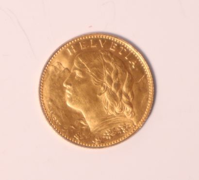 Gold coin 10 FF Switzerland 1922