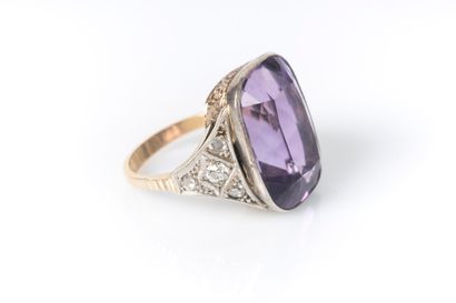 Belle bague de cocktail en or jaune 18K 750...