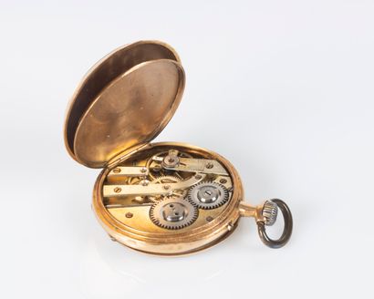 Montre de gousset en or jaune (accidentée)....