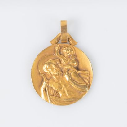 Pendentif en or jaune 18K 750 millièmes de...