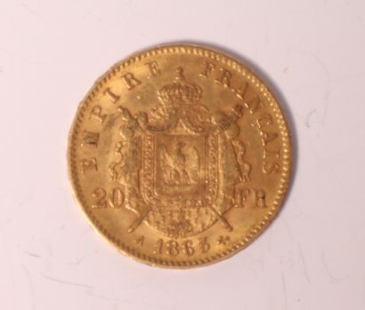 1 gold coin 20FF French Empire 1863.