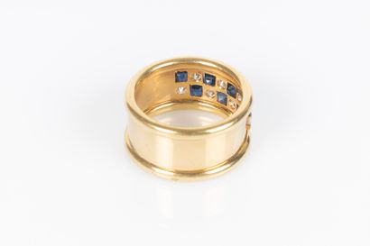 Bague bandeau en or jaune 18K 750 millièmes...
