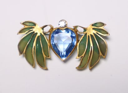 Broche en métal doré de style art déco, attribué...