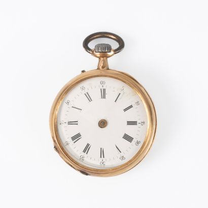 Montre de gousset en or jaune (accidentée)....
