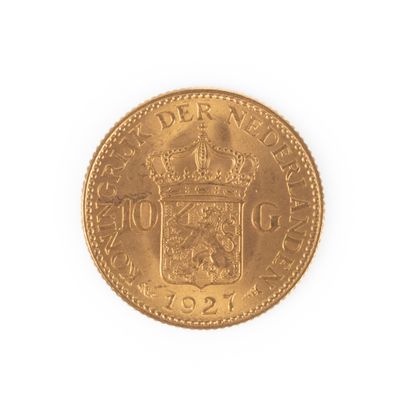 Gold coin 10 Florins 1927. The Netherlands....