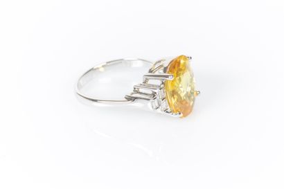 Ring in white gold 750°/.(18K) 4g75 set with...