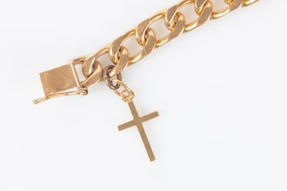 Bracelet gourmette in pink gold 18K 750 thousandths...