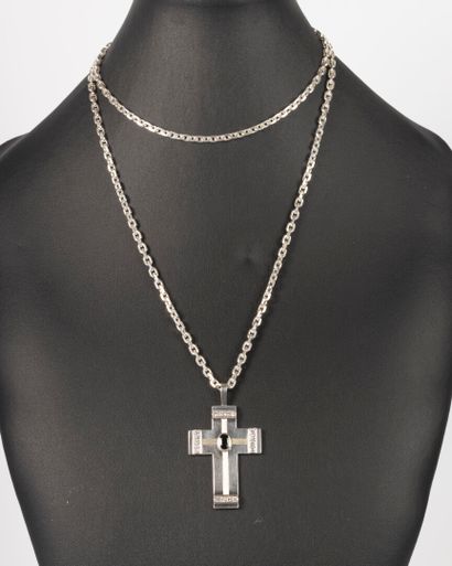 Importante croix moderniste en argent 800...