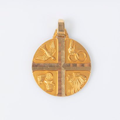 Pendant in yellow gold 18K 750 thousandths...