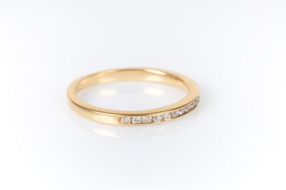 Demi alliance américaine en or jaune 18K...