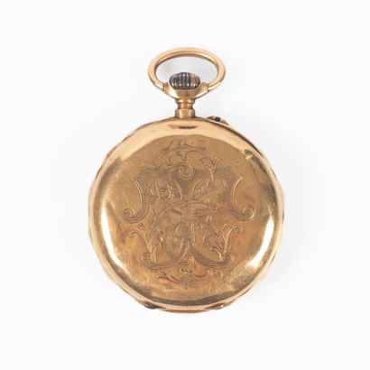 Montre de gousset en or. (accident au cadran...