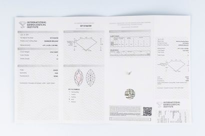 Diamant sur papier avec son certificat mentionnant:...