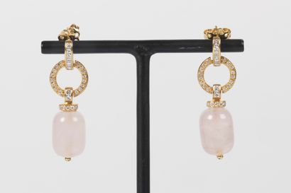 Pair of earrings in yellow gold 750°/.(18K)...
