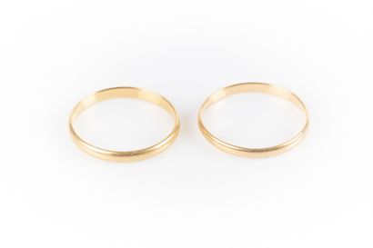 2 wedding rings in yellow gold. 4,25 g