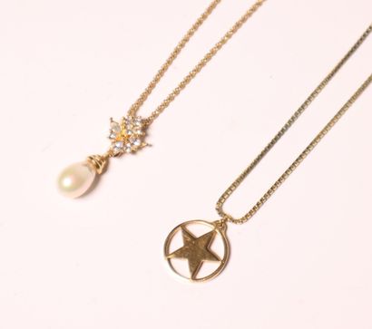 Christian DIOR. Set of golden metal jewelry...
