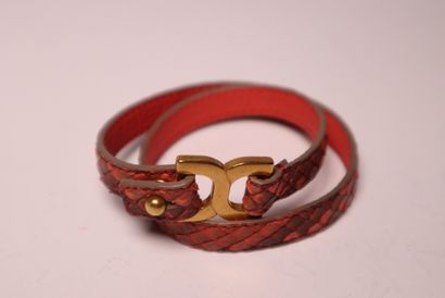 CHLOE. Bracelet en cuir rouge. Duste bag...
