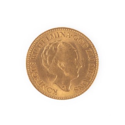 Gold coin 10 Florins 1927. The Netherlands....