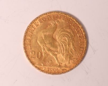 1 gold coin 20FF cock 1906. 