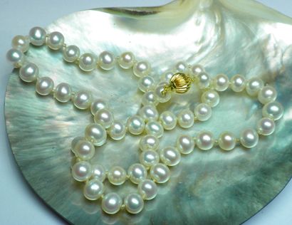 Collier en perles de cultures naturelles,...