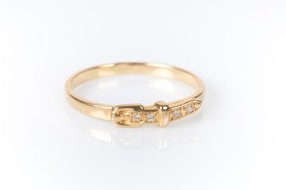 Belt ring in yellow gold 18K 750 thousandths...