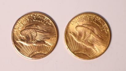 2 gold coins 20 Dollars 1928