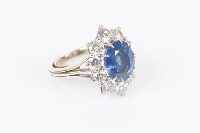 White gold and platinum daisy ring set with...