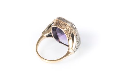 Belle bague de cocktail en or jaune 18K 750...