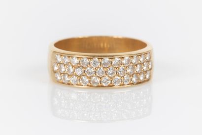 Bague bandeau en or jaune 18K 750 millièmes...